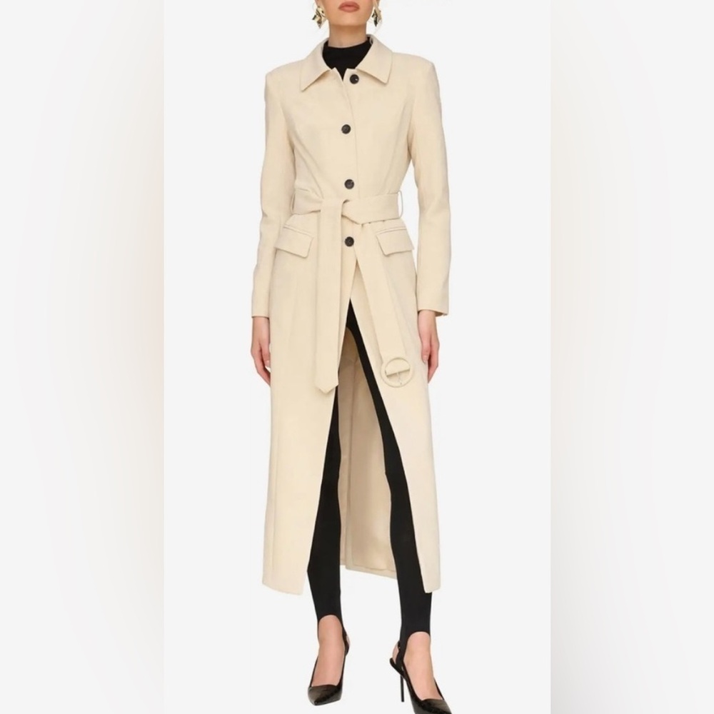Avec Les Filles Single-Breasted Tailored Cutaway Banana Milk Coat Size S - Picture 3 of 8
